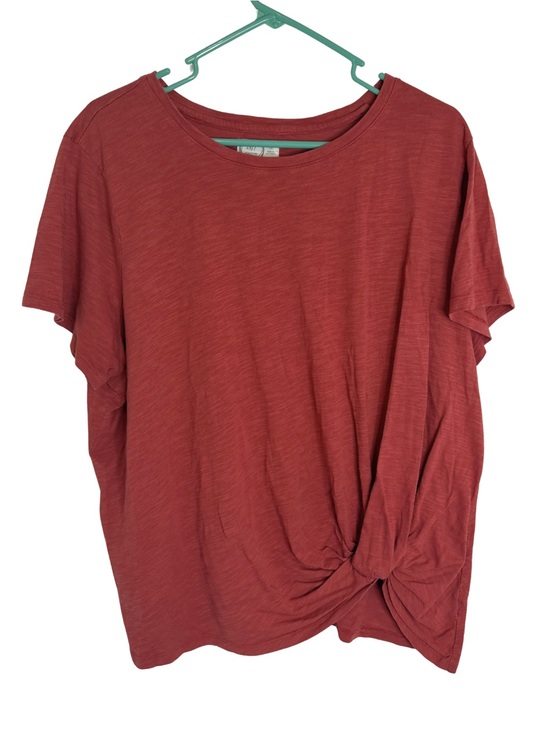 Maurices Tops - 3/$20 24/7 by Maurices Women's Short Sleeve Twist Front Top - Rust Red